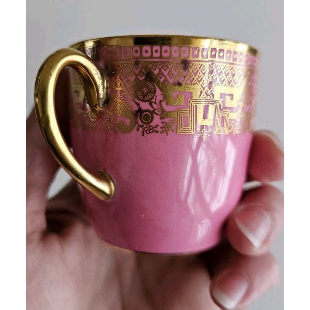 Antique Cauldon China England Demitasse Cups Set of 4 Gold Gilt Muliple Colors - Picture 8 of 16